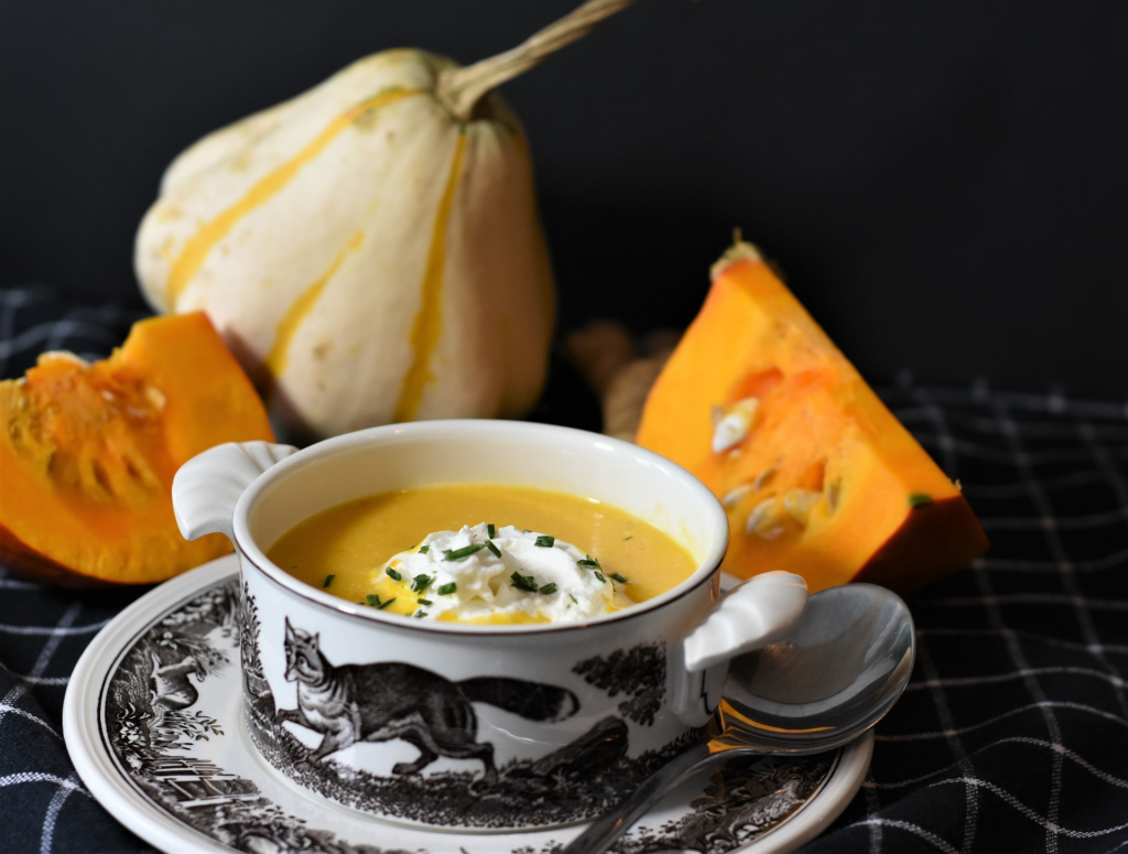 Sopa Vegana y Orgánica Cremosa de Calabaza y Coco ,Una Cena Ligera 2 sopa vegana con calabaza