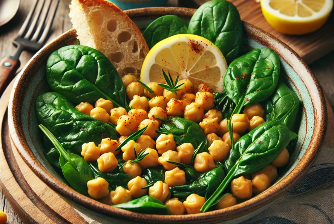 garbanzos con espinacas