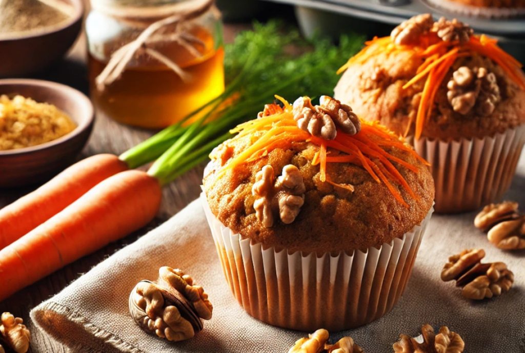 Muffins Veganos de Zanahoria y Nueces